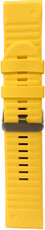Řemínek QuickFit 26mm, silikonový, žlutý, temná přezka (Garmin Fenix 7X/6X/5X, Tactix aj.)