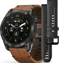 Garmin Epix Pro (Gen 2) Sapphire 51mm Gray DLC Titanium / Chestnut Leather Band (Premium) + náhradní silikonový řemínek