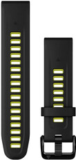 Silikonový řemínek Garmin 20mm, Black/Electric Lime, QuickFit, 010-13279-03