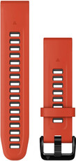 Silikonový řemínek Garmin 20mm, Flame Red/Graphite, QuickFit, 010-13279-04