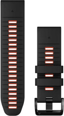 Silikonový řemínek Garmin 26mm, Black/Flame Red, QuickFit, 010-13281-06
