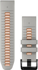 Silikonový řemínek Garmin 26mm, Fog Gray/Ember Orange, QuickFit, 010-13281-02