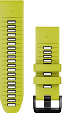 Řemínek Garmin QuickFit 26mm, silikonový, zelený/černý, černá přezka (Fenix 7X/6X/5X, Tactix aj.)