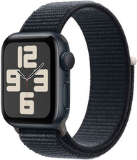 Apple Watch SE (2023) GPS 44mm temně inkoustové hliníkové pouzdro s temně inkoustovým provlékacím sportovním řemínkem