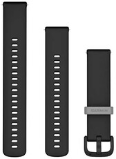 Silikonový řemínek Garmin 20mm (pro Venu, Venu Sq, Venu Sq 2, Venu 2 Plus aj.), černý, Quick Release, + prodloužená část, 010-12932-30