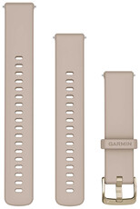 Řemínek Garmin Quick Release 18mm, silikonový, béžový, zlatá spona (Venu 2S, Vívoactive 4S, Vívomove 3S)