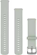 Řemínek Garmin Quick Release 18mm, silikonový, šedý, stříbrná spona (Venu 2S, Vívoactive 4S, Vívomove 3S)