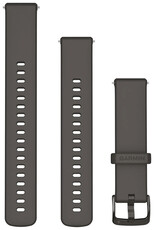 Silikonový řemínek Garmin 18mm (pro Venu 2S, Vívoactive 4S, Vívomove 3S aj.), šedý V2, Quick Release, + prodloužená část, 010-13256-00