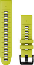 Řemínek Garmin QuickFit 22mm, silikonový, limetkově zelený, černá přezka (Fenix 7/6/5, Epix 2, MARQ 2 aj.)