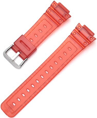 Plastový řemínek Ricardo Ribolla 16mm (pro Casio G-Shock GA-2100/GA-2110, DW-5600, GW-6900), červený, průhledný