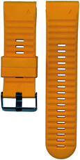 Řemínek QuickFit 26mm, silikonový, oranžový, tmavá přezka, oválný konec (Garmin Fenix 7X/6X/5X, Tactix aj.)