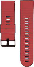 Řemínek QuickFit 26mm, silikonový, tmavě červený, černá spona, zakulacená koncovka (Garmin Fenix 7X/6X/5X, Tactix aj.)