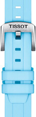 Světle modrý silikonový řemínek Tissot T852.047.450