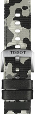 Textilní řemínek Tissot T852.046.771 22mm, šedý/maskáčový, Quick Release