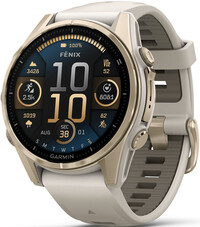 Garmin Fenix 8 AMOLED 43mm, Sapphire Soft Gold Stainless Steel Fog Gray