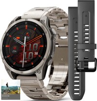Garmin Fenix 8 AMOLED 47mm, Exclusive Titanium Graphite Titanium Band (Premium) (+ náhradní řemínek)