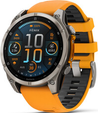 Garmin Fenix 8 AMOLED 47mm, Sapphire Titanium Graphite Spark Orange Band