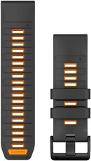 Silikonový řemínek Garmin 26mm, Graphite/Spark Orange, QuickFit, 010-13393-05