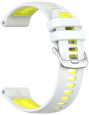 Silikonový řemínek Ricardo Gressoney 22mm (pro Garmin Forerunner 970), White/Yellow