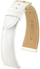 Kožený řemínek Hirsch Genuine Croco 18900800-7, bílý, krokodýlí kůže, Quick Release