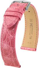 Kožený řemínek Hirsch Genuine Croco L 18920825-2, růžový, krokodýlí kůže, délka L, Quick Release
