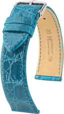 Kožený řemínek Hirsch Genuine Croco L 18920883-2, modrý, krokodýlí kůže, délka L, Quick Release