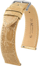 Kožený řemínek Hirsch Genuine Croco L 18920890-2, béžový, krokodýlí kůže, délka L, Quick Release