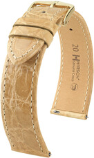Kožený řemínek Hirsch Genuine Croco L 18920890-7, béžový, krokodýlí kůže, délka L, Quick Release