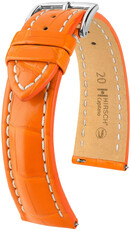 Kožený řemínek Hirsch Capitano L 04807076-2, oranžový, aligátoří kůže, délka L, Quick Release