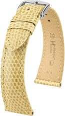 Kožený řemínek Hirsch London 04366190-2, béžový, ještěrčí kůže, Quick Release