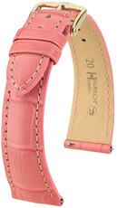 Kožený řemínek Hirsch London 04307125-7, růžový, aligátoří kůže, Quick Release