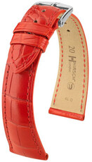 Kožený řemínek Hirsch London 04307129-2, červený, aligátoří kůže, Quick Release