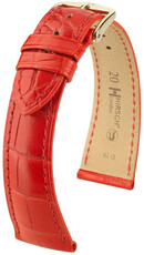 Kožený řemínek Hirsch London 04307129-7, červený, aligátoří kůže, Quick Release