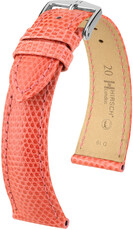 Kožený řemínek Hirsch London L 04366022-2, oranžový, ještěrčí kůže, délka L, Quick Release