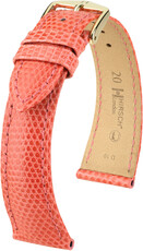 Kožený řemínek Hirsch London L 04366022-7, oranžový, ještěrčí kůže, délka L, Quick Release