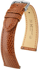Kožený řemínek Hirsch London L 04366070-2, hnědý, ještěrčí kůže, délka L, Quick Release