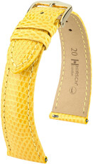 Kožený řemínek Hirsch London L 04366072-7, žlutý, ještěrčí kůže, délka L, Quick Release