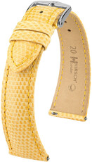 Kožený řemínek Hirsch London L 04366073-2, žlutý, ještěrčí kůže, délka L, Quick Release