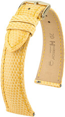 Kožený řemínek Hirsch London L 04366073-7, žlutý, ještěrčí kůže, délka L, Quick Release