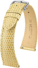 Kožený řemínek Hirsch London L 04366090-2, béžový, ještěrčí kůže, délka L, Quick Release