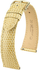 Kožený řemínek Hirsch London L 04366090-7, béžový, ještěrčí kůže, délka L, Quick Release