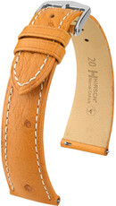 Kožený řemínek Hirsch Massai Ostrich L 04362074-2, hnědý, pštrosí kůže, délka L, Quick Release
