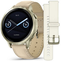 Garmin Venu 4 41mm Lunar Gold / Light Sand, Leather Band (+ náhradní řemínek)
