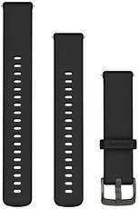 Silikonový řemínek Garmin 18mm, Černý, Quick Release, + prodloužená část, 010-13406-02