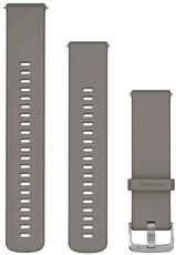 Silikonový řemínek Garmin 22mm, Silver Grey, Quick Release, + prodloužená část, 010-13406-10