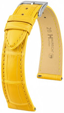 Kožený řemínek Hirsch London 04207172-2, žlutý, aligátoří kůže, Quick Release