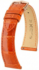 Kožený řemínek Hirsch London L 04207077-7, oranžový, aligátoří kůže, délka L, Quick Release