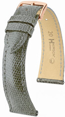 Kožený řemínek Hirsch London L 04266030-7, šedý, ještěrčí kůže, délka L, Quick Release