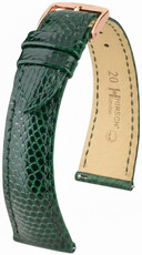 Kožený řemínek Hirsch London L 04266040-7, zelený, ještěrčí kůže, délka L, Quick Release