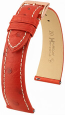 Kožený řemínek Hirsch Massai Ostrich L 04262021-7, červený, pštrosí kůže, délka L, Quick Release